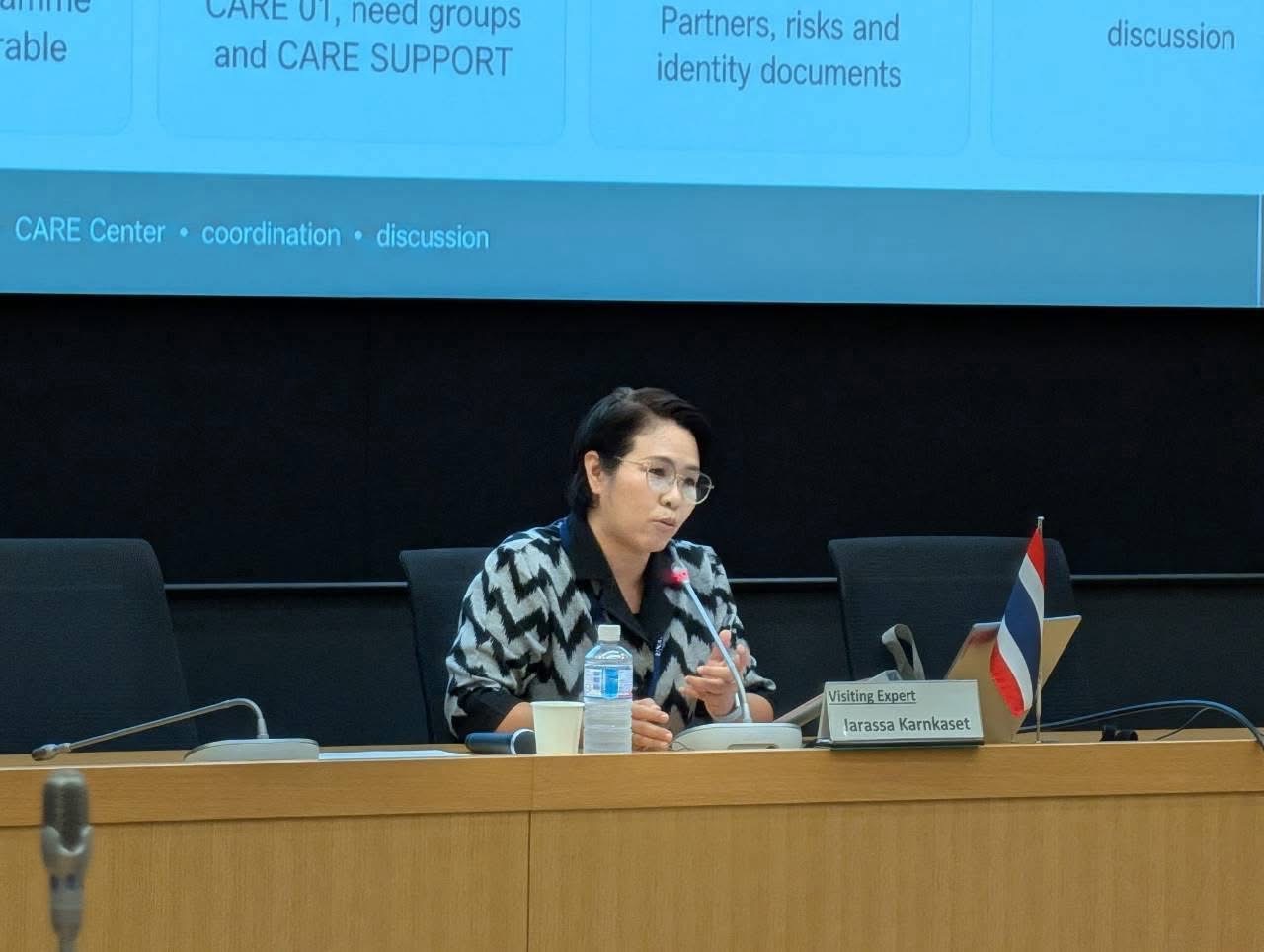 กองวิชาการและพัฒนานวัตกรรมราชทัณฑ์ เข้าร่วมประชุมและเป็นวิทยากรบรรยาย เรื่อง "การสนับสนุนและการประสานงานเพื่อการกลับคืนสู่สังคมของผู้ต้องขังกลุ่มเปราะบาง" : Support and coordination for the reintegration of vulnerable inmates. ณ กรุงโตเกียว ประเทศญี่ปุ่น img 0867
